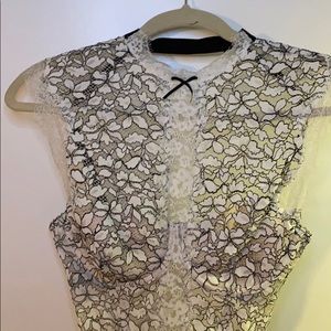 Flawless lace cap sleeve full coverage corset top